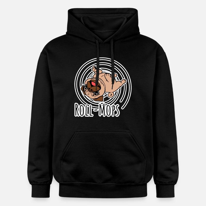 Rollender Mops - Ein Roll-Mops - Gildan Unisex Softstyle® Midweight Hoodie - Schwarz