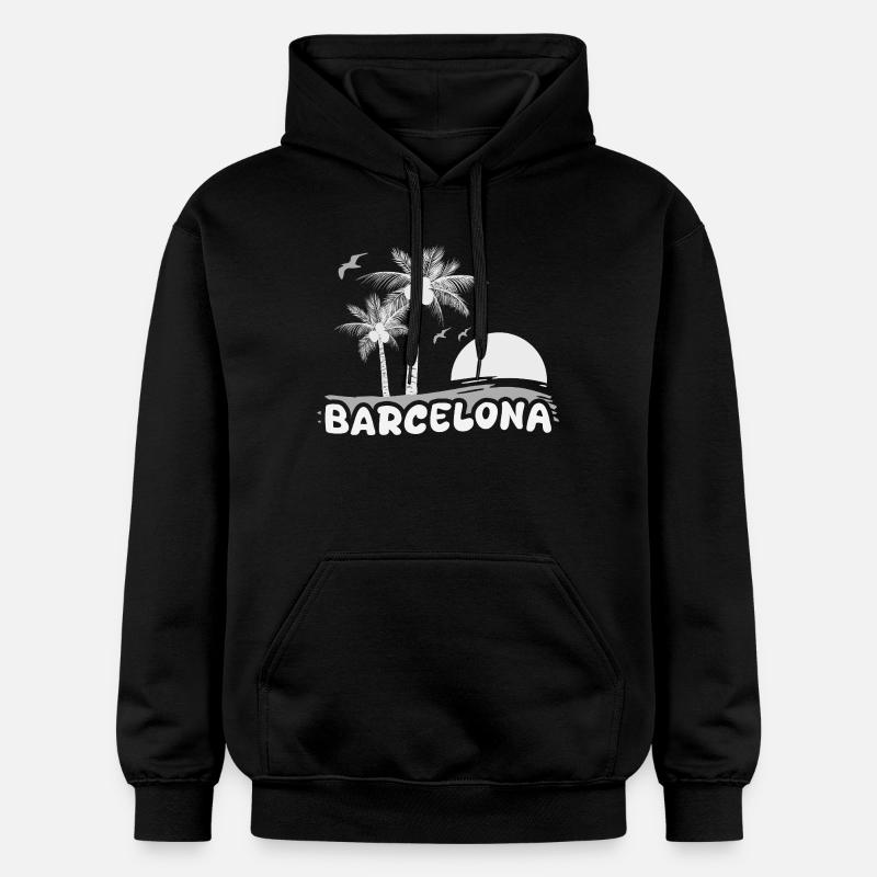 Barcelone comme plage - Sweat à capuche Softstyle® Gildan Unisexe - noir