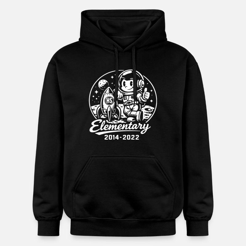Astronaute et fusée dans le cosmos - Sweat à capuche Softstyle® Gildan Unisexe - noir
