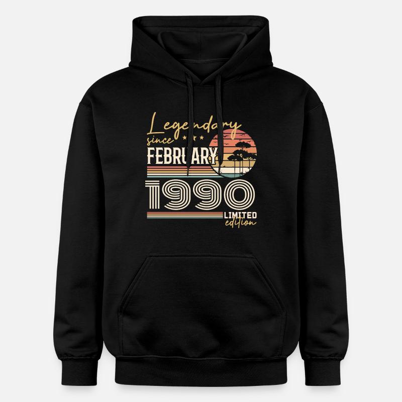 Février 1990 anniversaire 1990 légendes Février - Sweat à capuche Softstyle® Gildan Unisexe - noir