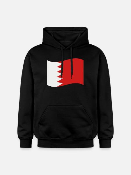 Bahrain Flag - Gildan Unisex Softstyle® Midweight Hoodie - black