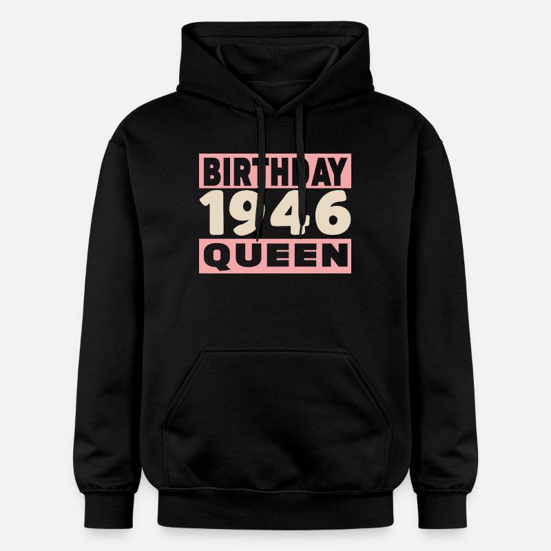 birthday queen 80 ans 1946 Anniversaire - Sweat à capuche Softstyle® Gildan Unisexe - noir