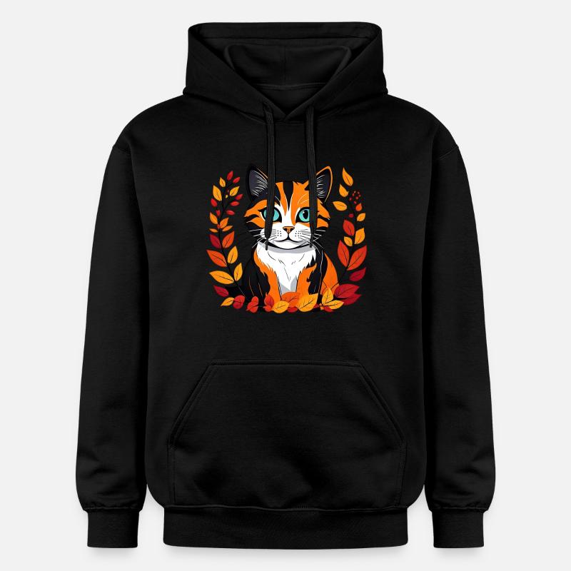 Chat d’automne - Sweat à capuche Softstyle® Gildan Unisexe - noir