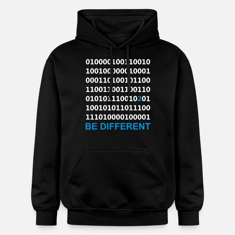 Be Different - Binary - Digital - Gildan Unisex Softstyle® Midweight Hoodie - black