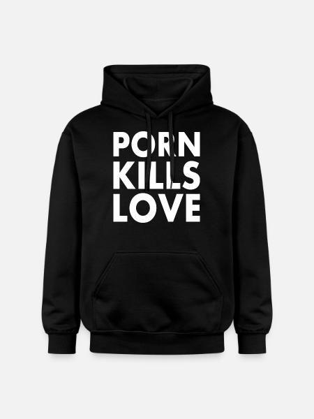 Porn kills love - Gildan Unisex Softstyle® Midweight Hoodie - black