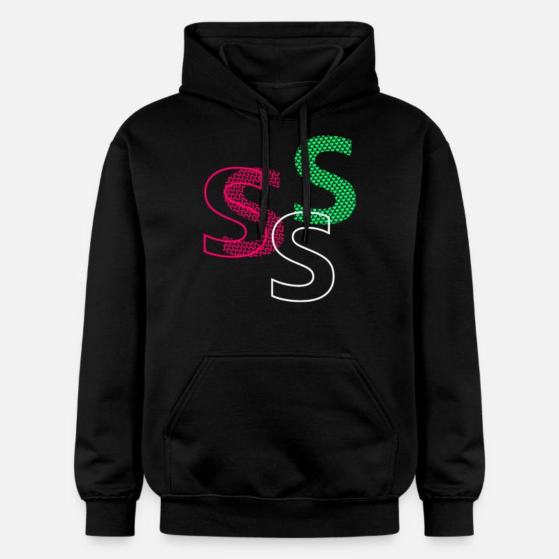 Lettre S - Sweat à capuche Softstyle® Gildan Unisexe - noir
