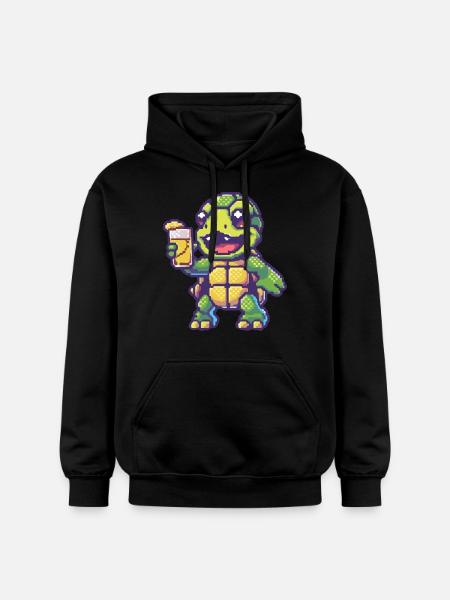 Bière Turtle Pixel - Sweat à capuche Softstyle® Gildan Unisexe - noir