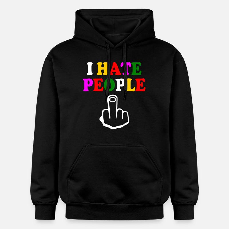 I hate people - Sweat à capuche Softstyle® Gildan Unisexe - noir