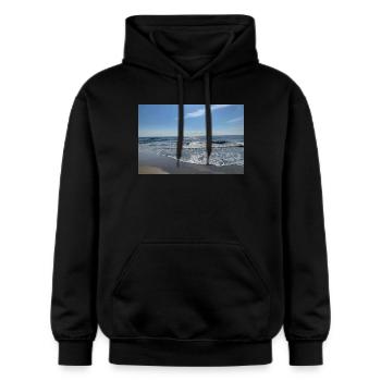 Wellen - Gildan Unisex Softstyle® Midweight Hoodie - Schwarz - Vorne - Marisol (170cm) & Nik (191cm)