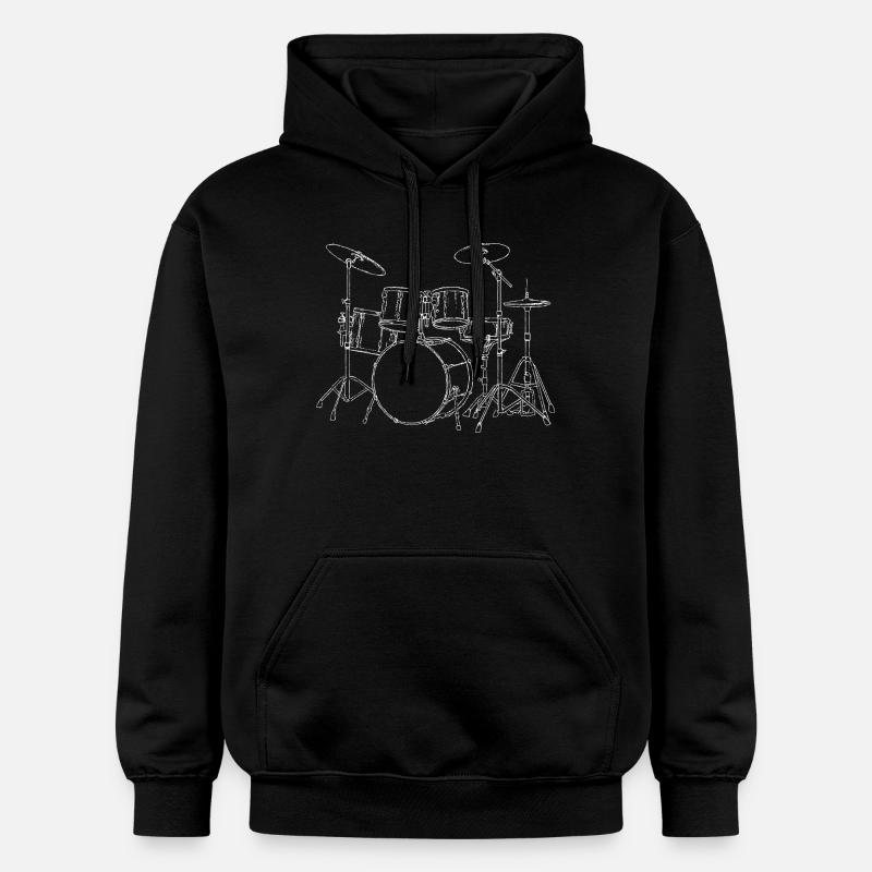 Drumset - Sticks Drummer Drum Drummer - Gildan Unisex Softstyle® Midweight Hoodie - black