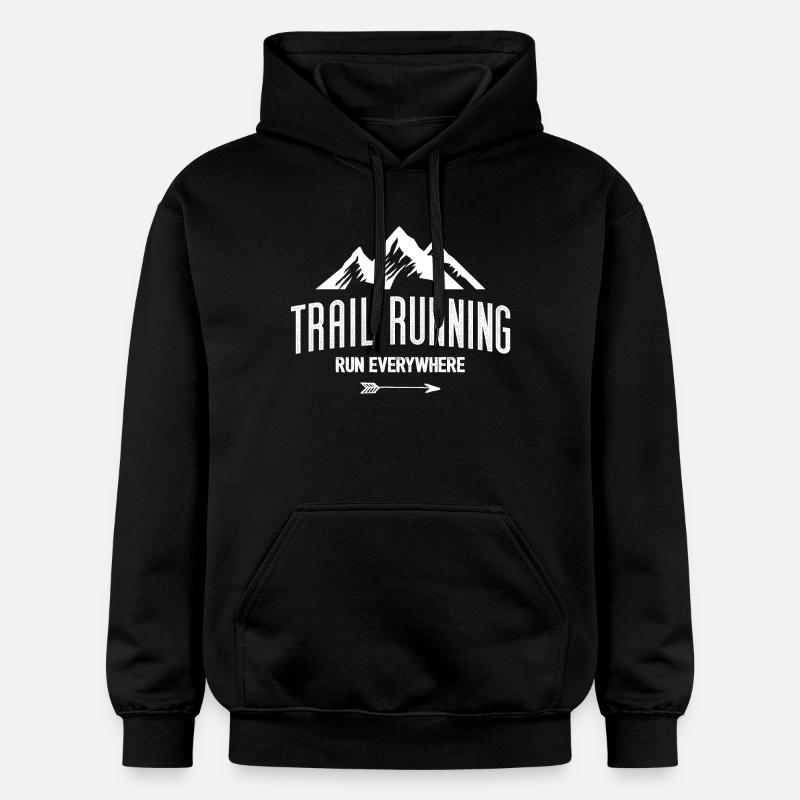 Trail Running – Courez partout - Sweat à capuche Softstyle® Gildan Unisexe - noir