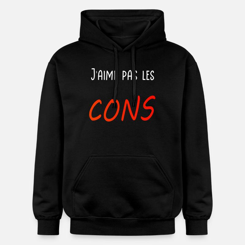 J’aime pas les cons - Sweat à capuche Softstyle® Gildan Unisexe - noir