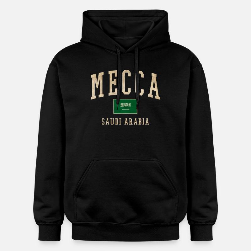 Emblème rétro saoudien de La Mecque - Sweat à capuche Softstyle® Gildan Unisexe - noir