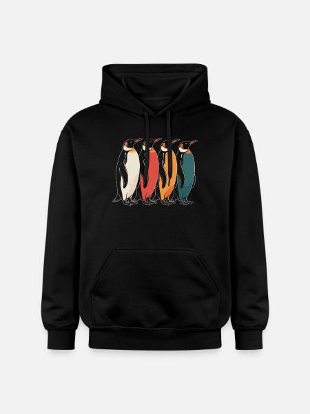 Farbenfrohe Pinguine - Gildan Unisex Softstyle® Midweight Hoodie - Schwarz