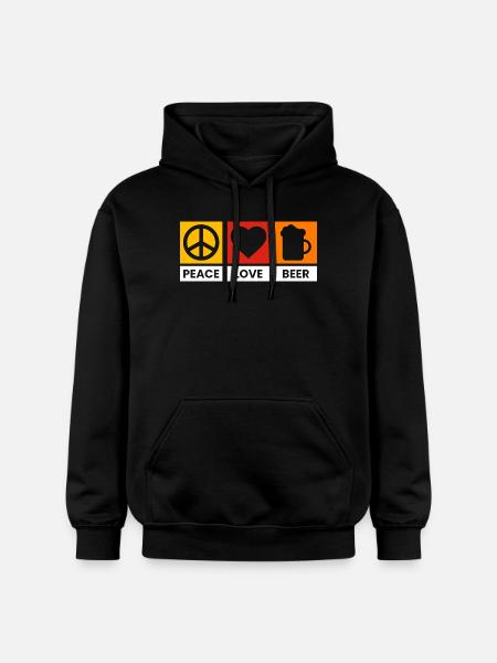 Peace Love Beer Design - Gildan Unisex Softstyle® Midweight Hoodie - black