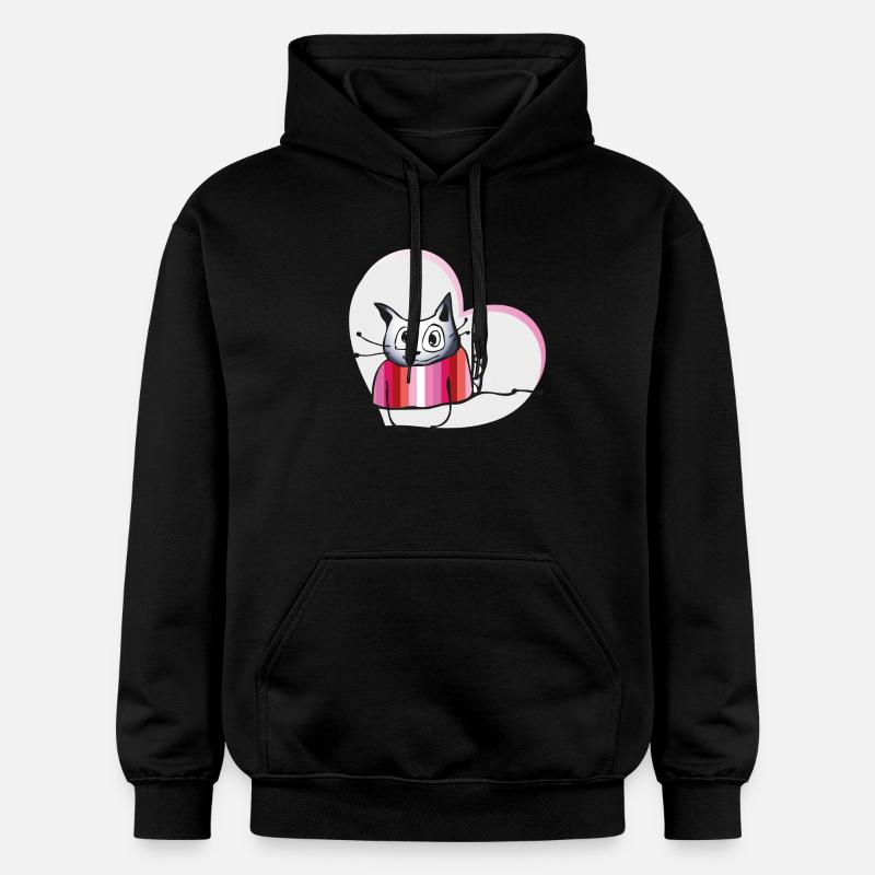 Chat lesbien - Sweat à capuche Softstyle® Gildan Unisexe - noir