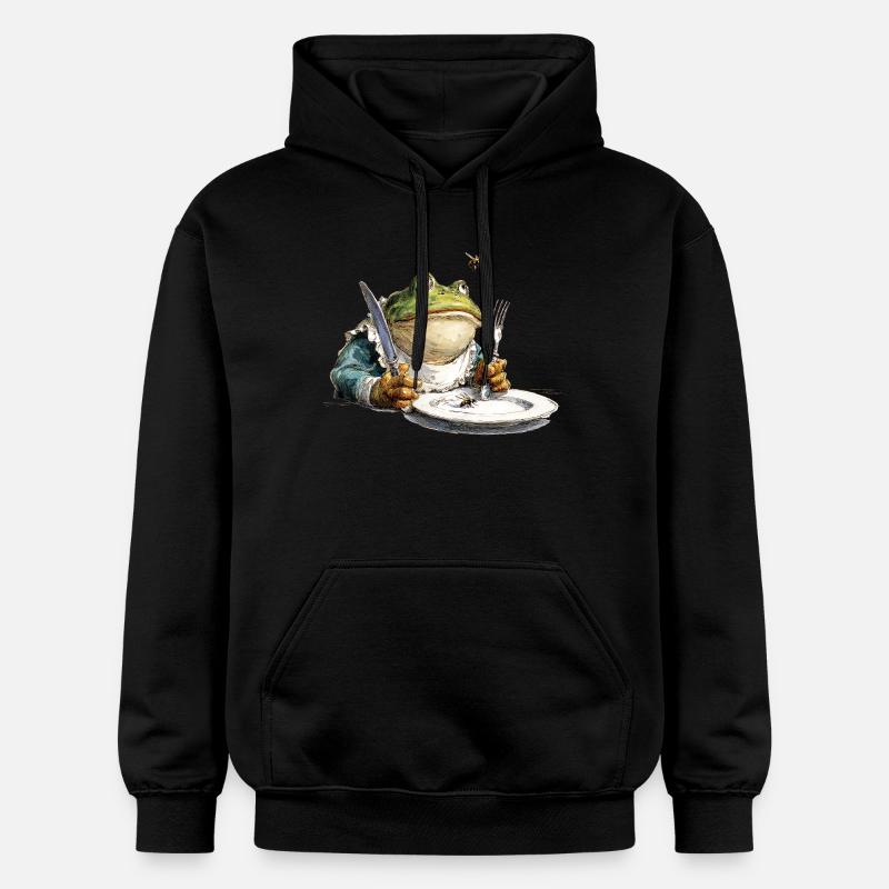 Grenouille de cuisine avec assiette - Sweat à capuche Softstyle® Gildan Unisexe - noir