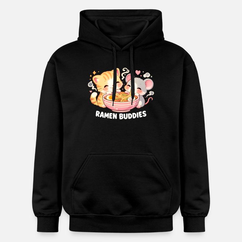 Ramen Chat - Sweat à capuche Softstyle® Gildan Unisexe - noir