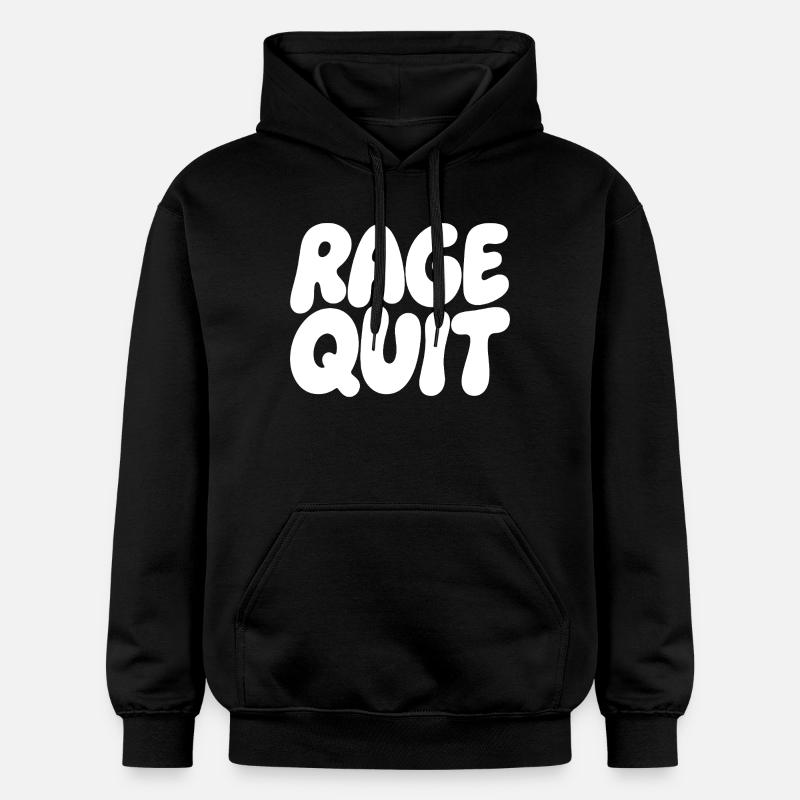 Rage Quit Bubble Font - Gildan Unisex Softstyle® Midweight Hoodie - black