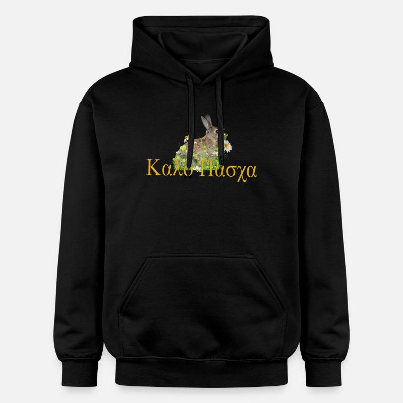καλό Πάσχα Joyeuses Pâques - Sweat à capuche Softstyle® Gildan Unisexe - noir