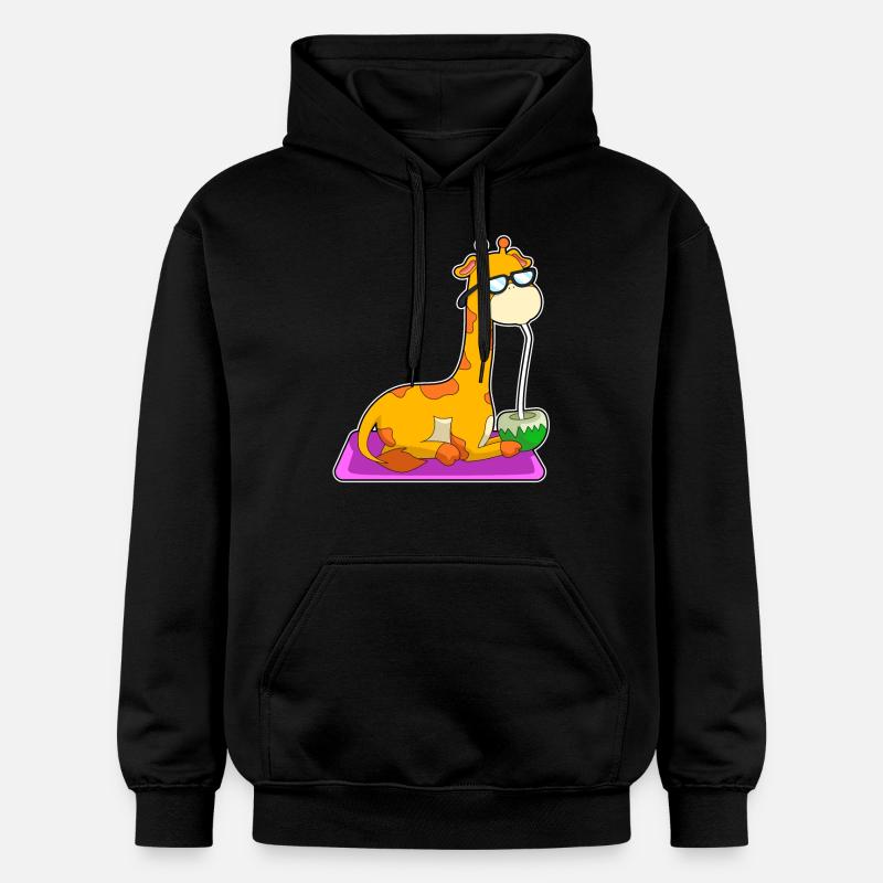 Giraffe mit Kokosnuss - Sweat à capuche Softstyle® Gildan Unisexe - noir