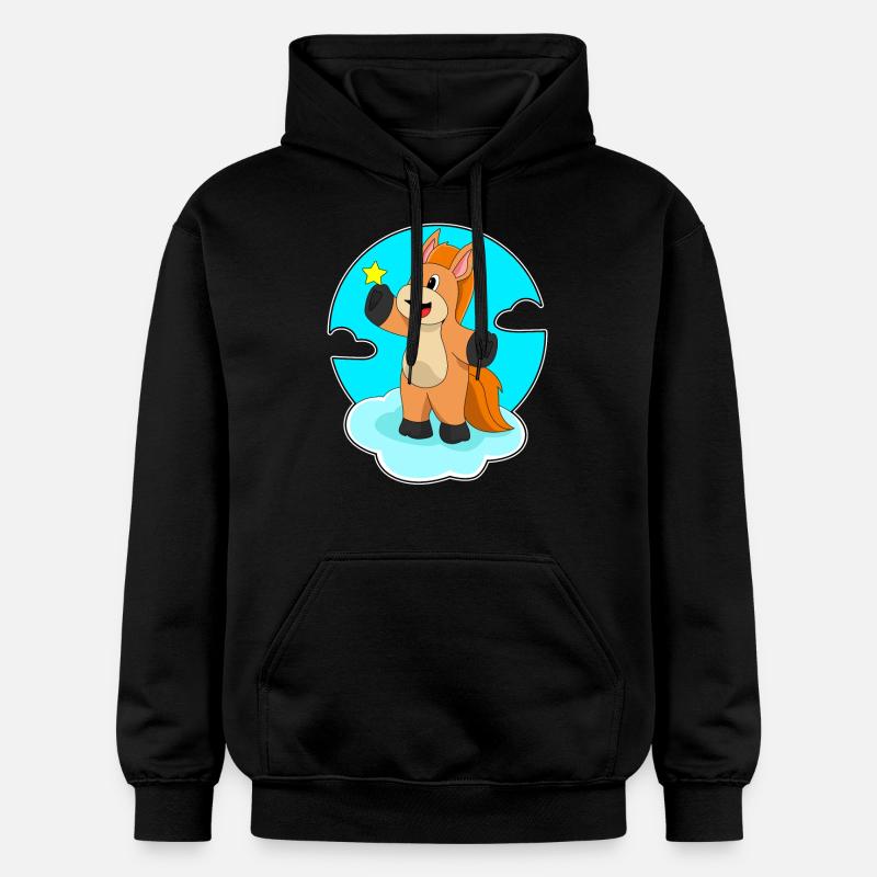 Cheval sur les nuages - Sweat à capuche Softstyle® Gildan Unisexe - noir