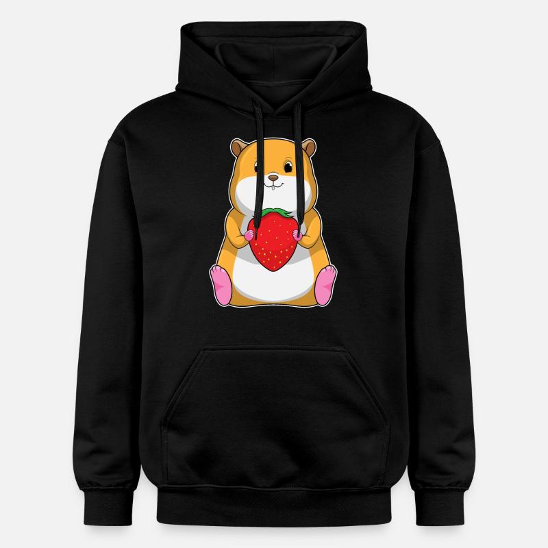 Hamster à la fraise - Sweat à capuche Softstyle® Gildan Unisexe - noir