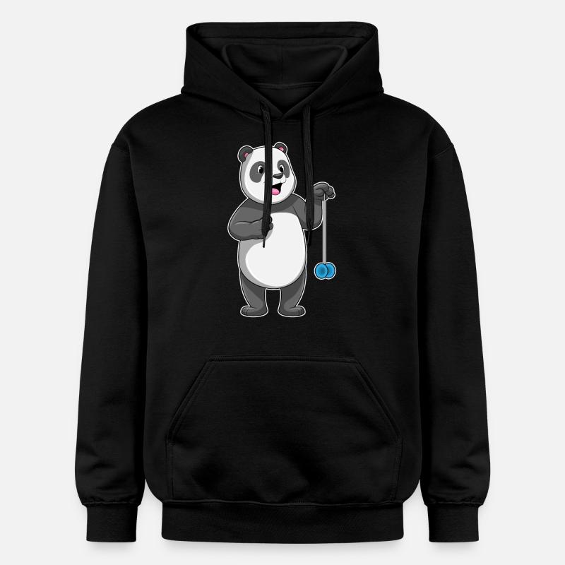 Panda avec Jojo - Sweat à capuche Softstyle® Gildan Unisexe - noir