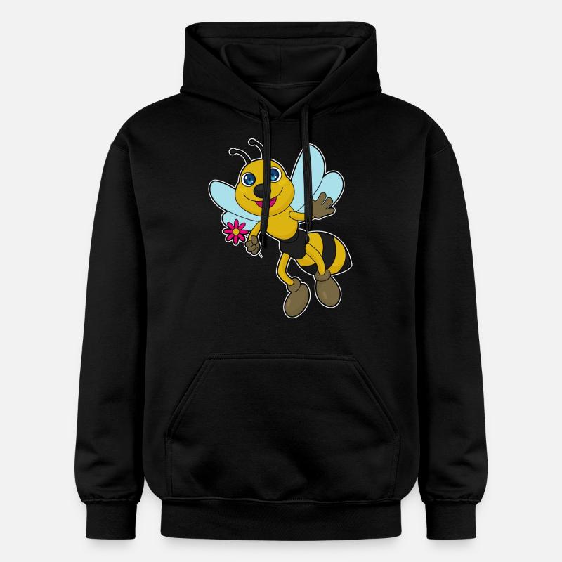 Abeille à fleur - Sweat à capuche Softstyle® Gildan Unisexe - noir