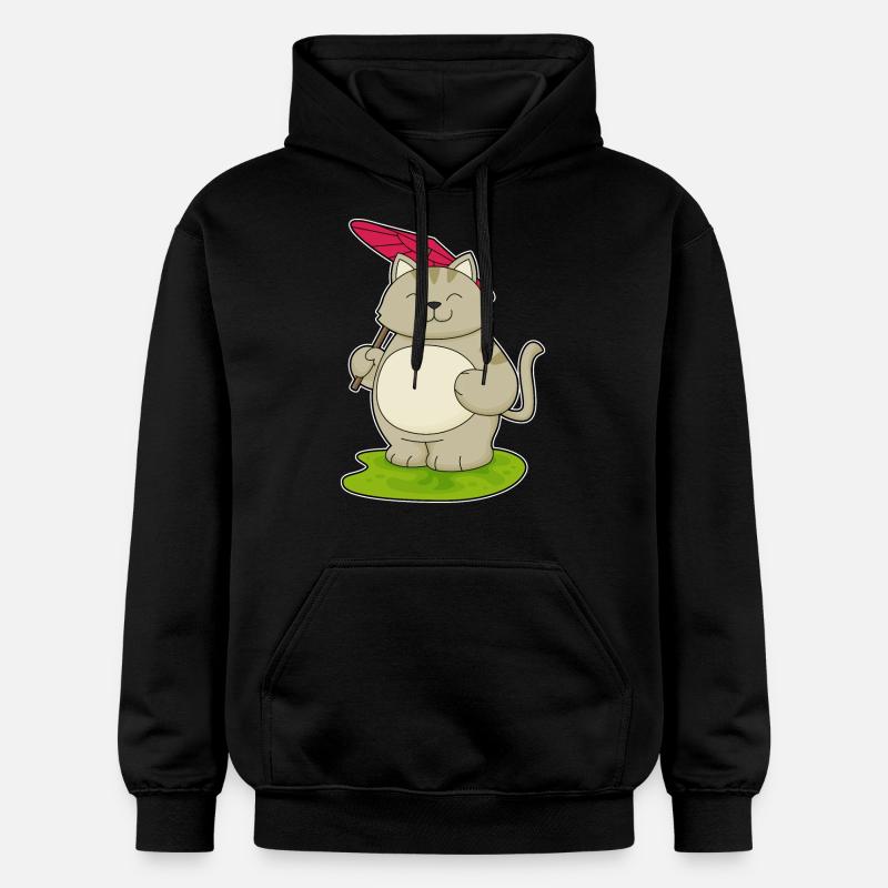 Chat avec parapluie - Sweat à capuche Softstyle® Gildan Unisexe - noir