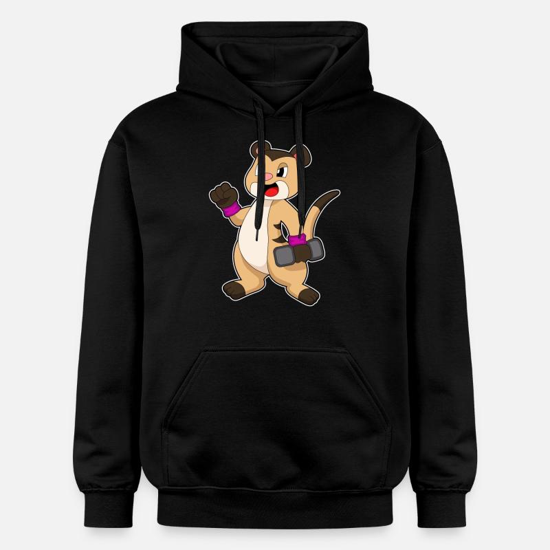 Suricates avec haltères - Sweat à capuche Softstyle® Gildan Unisexe - noir