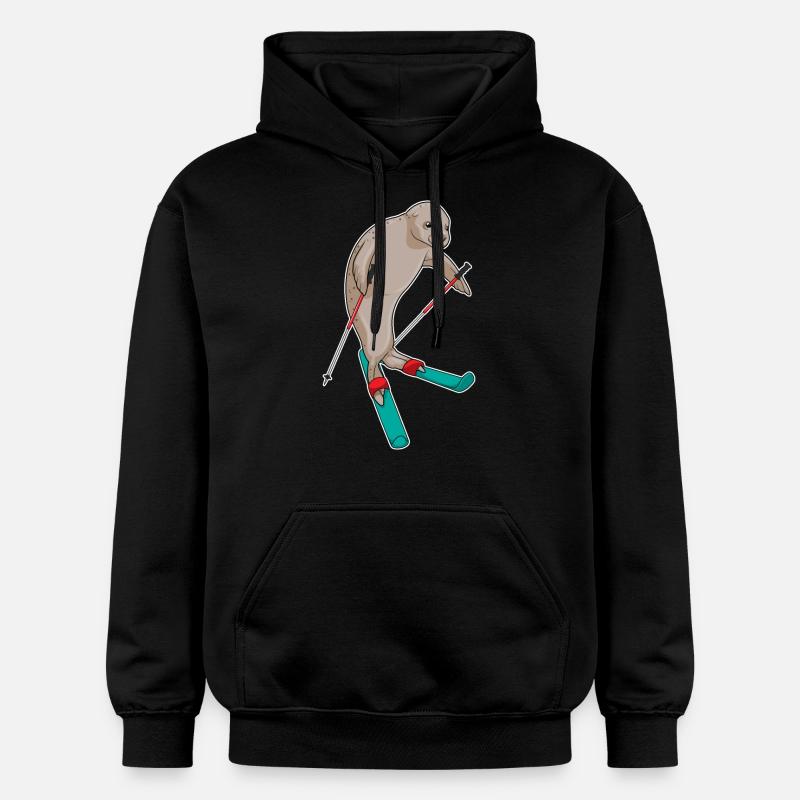 Seals Skier Ski - Sweat à capuche Softstyle® Gildan Unisexe - noir