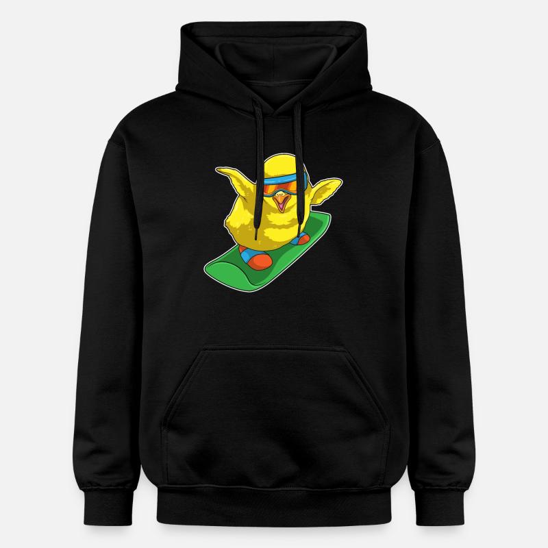 Chick Snowboarder Snowboard - Sweat à capuche Softstyle® Gildan Unisexe - noir