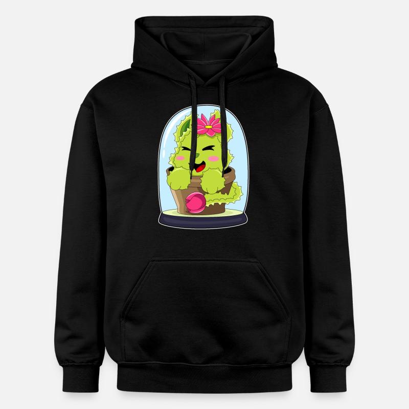 Cactus chat - Sweat à capuche Softstyle® Gildan Unisexe - noir