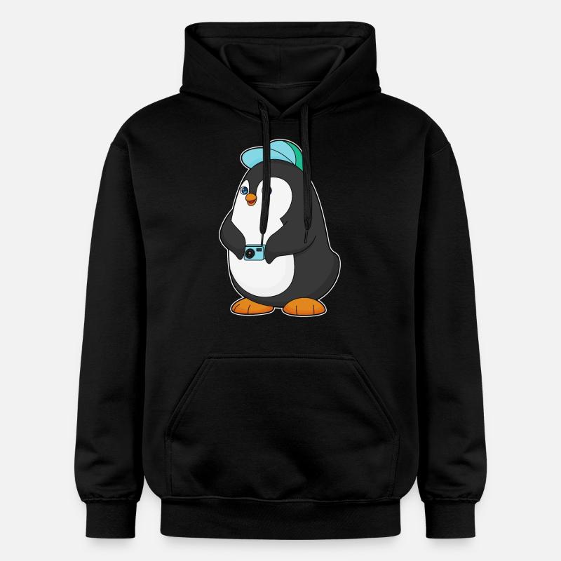 Caméra Pingouin - Sweat à capuche Softstyle® Gildan Unisexe - noir