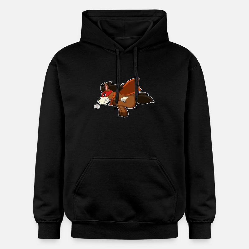 Héros du cheval - Sweat à capuche Softstyle® Gildan Unisexe - noir