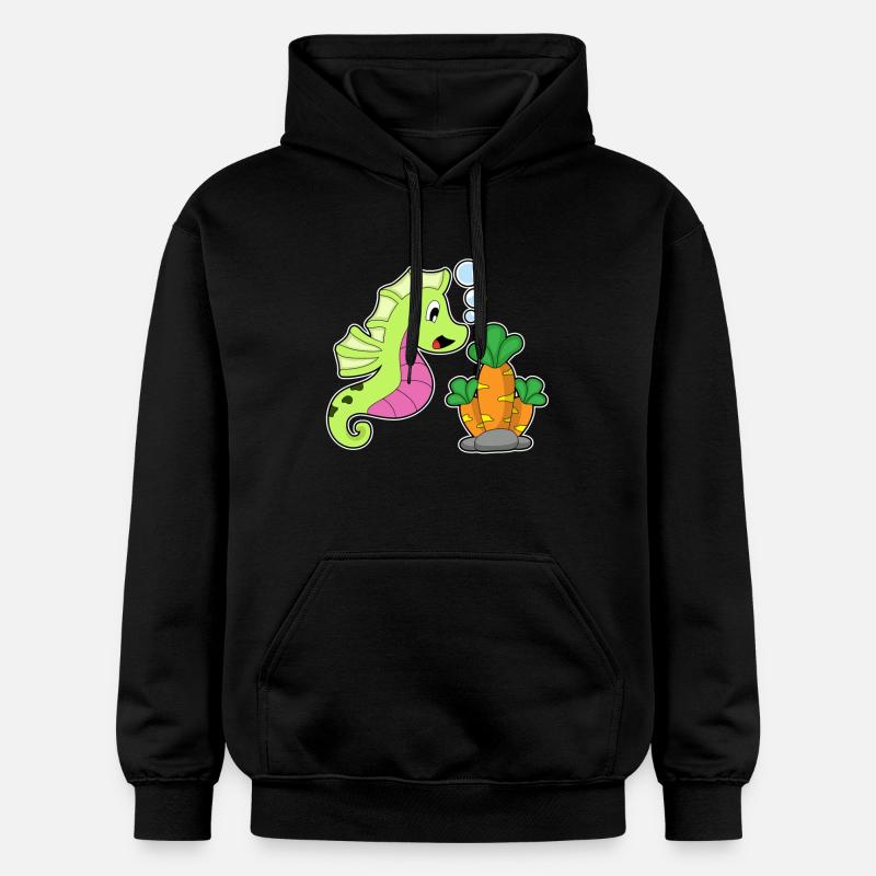 Hippocampe Carotte - Sweat à capuche Softstyle® Gildan Unisexe - noir
