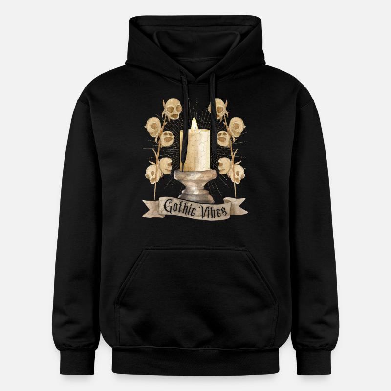 Goth, Gothic-Vibes Crâne et Bougie - Sweat à capuche Softstyle® Gildan Unisexe - noir
