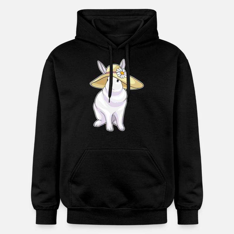 Fleur de chapeau de lapin - Sweat à capuche Softstyle® Gildan Unisexe - noir