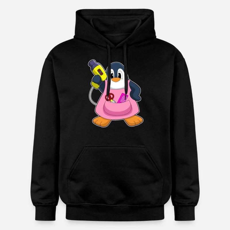 Penguin Coiffeur Sèche-cheveux - Sweat à capuche Softstyle® Gildan Unisexe - noir