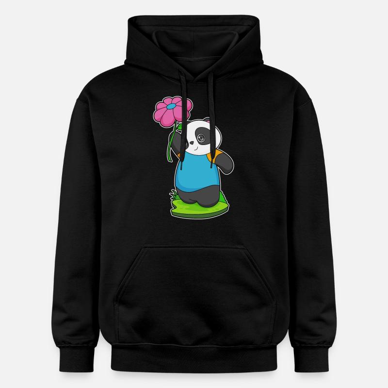 Fleur de panda - Sweat à capuche Softstyle® Gildan Unisexe - noir