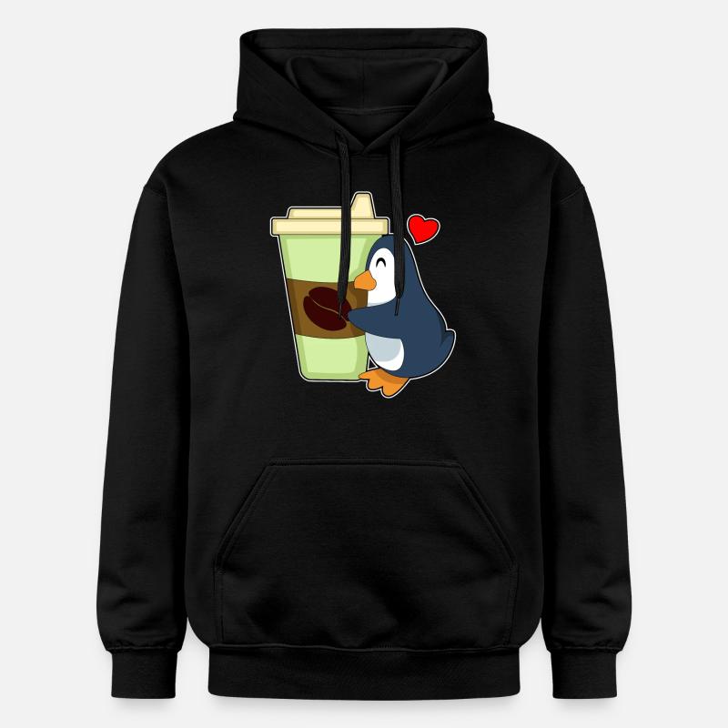 Penguin Coffee à emporter - Sweat à capuche Softstyle® Gildan Unisexe - noir