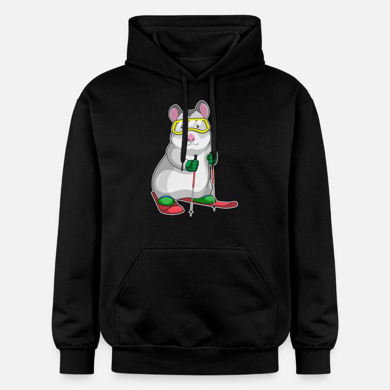 Hamster Skier Ski - Sweat à capuche Softstyle® Gildan Unisexe - noir