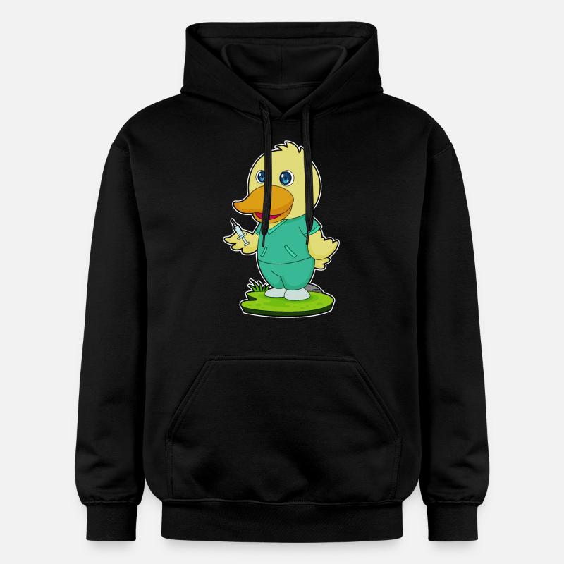 Seringue d’infirmière canard - Sweat à capuche Softstyle® Gildan Unisexe - noir