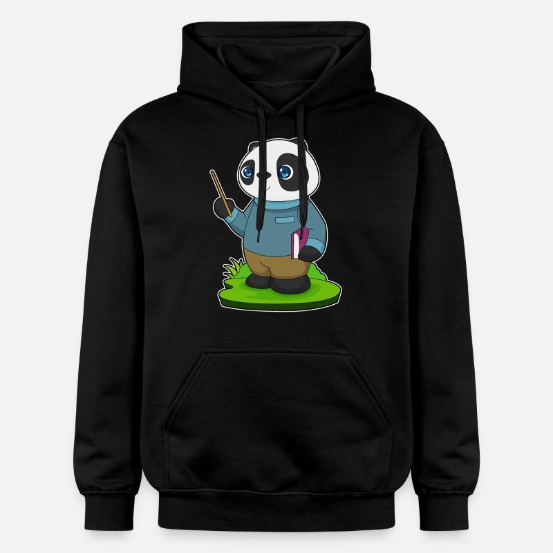 Panda Lehrer Pointer - Gildan Unisex Softstyle® Midweight Hoodie - Schwarz