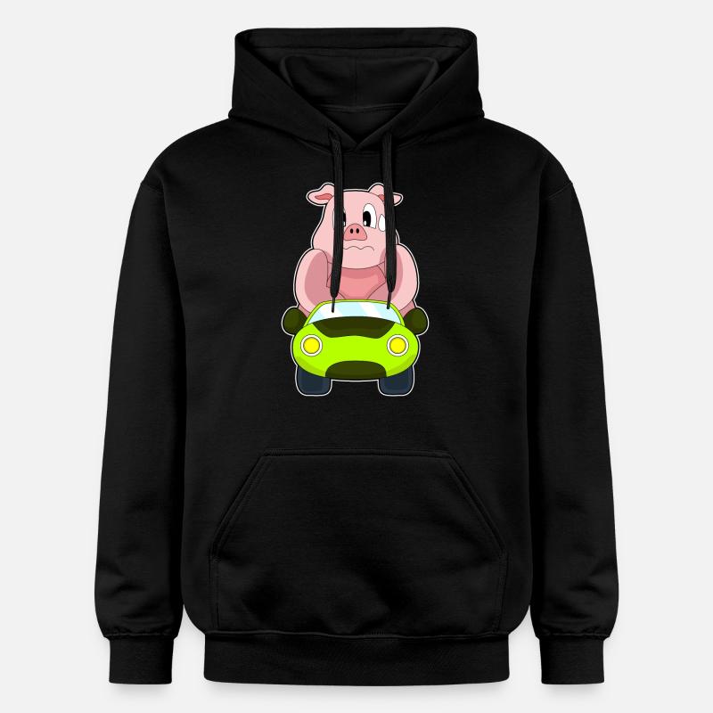 Voiture de cochon - Sweat à capuche Softstyle® Gildan Unisexe - noir