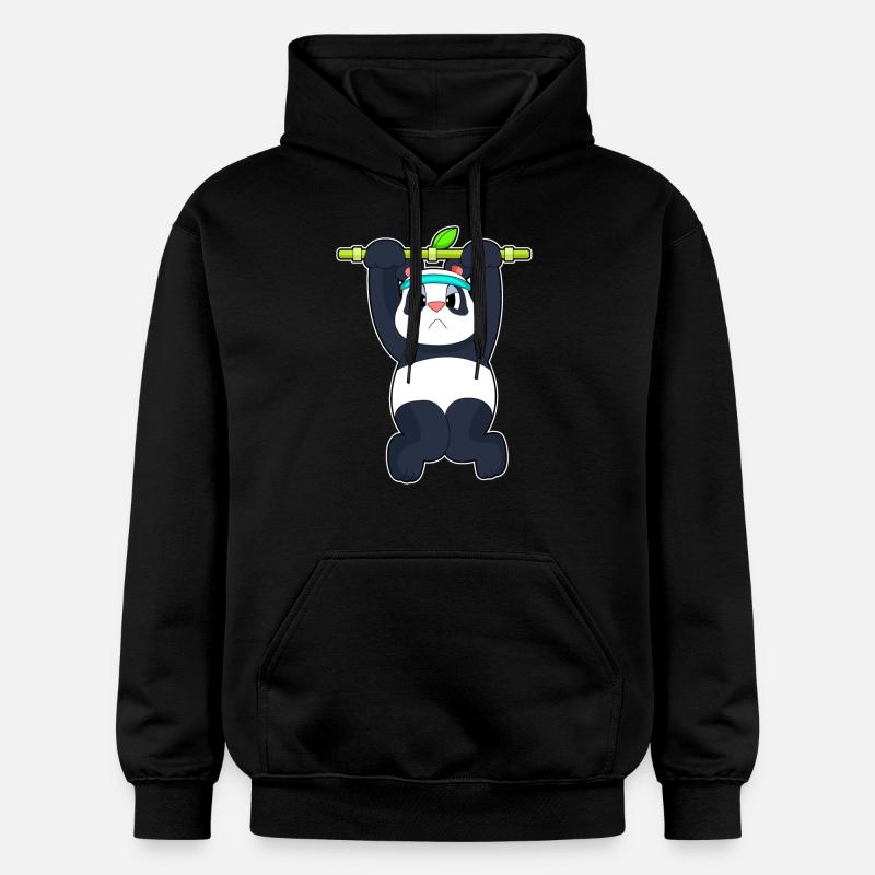 Panda Fitness Pull-ups - Sweat à capuche Softstyle® Gildan Unisexe - noir