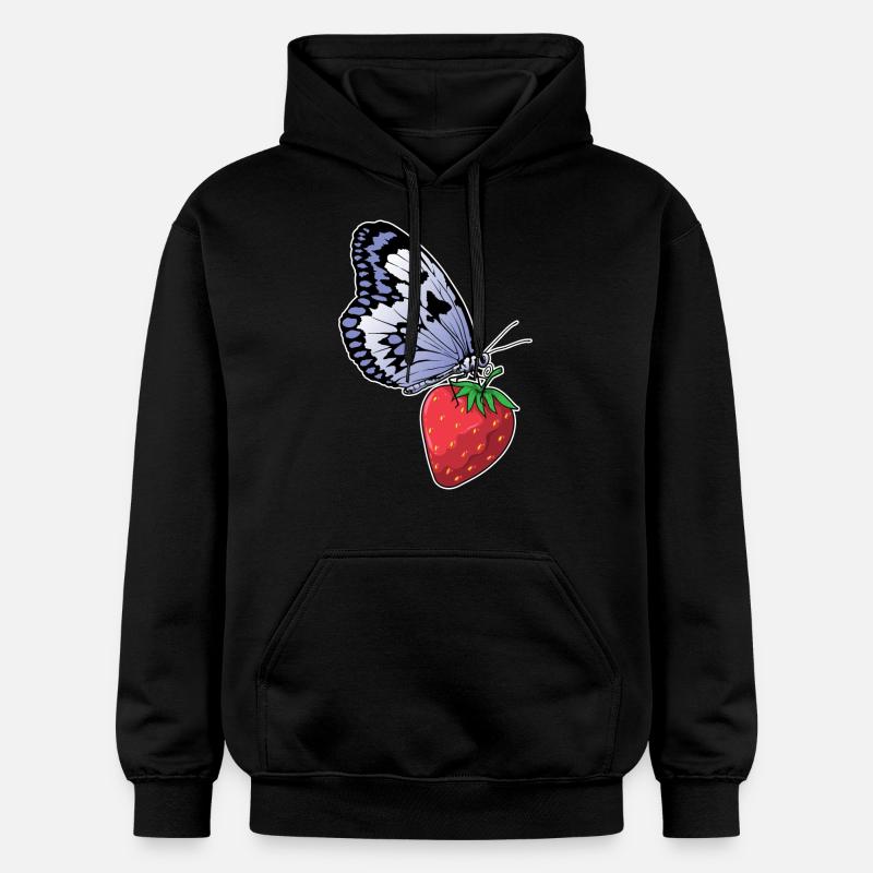 Fraise papillon - Sweat à capuche Softstyle® Gildan Unisexe - noir