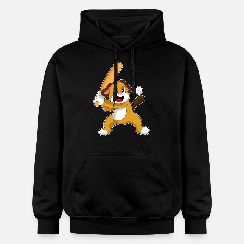 Chien Baseball Battes - Sweat à capuche Softstyle® Gildan Unisexe - noir