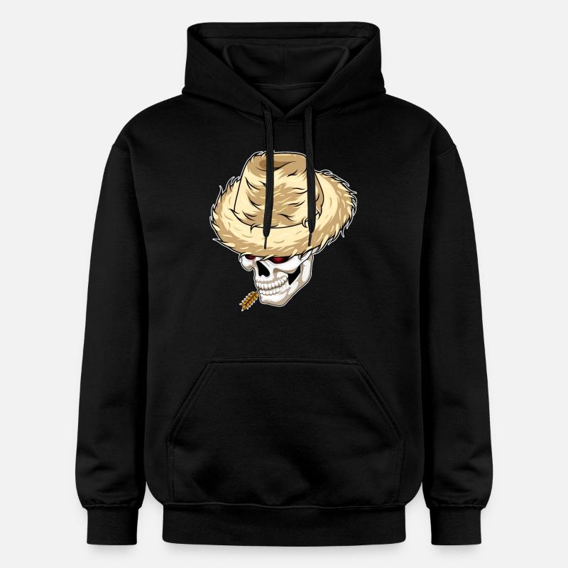 Skull Farmer Blé - Sweat à capuche Softstyle® Gildan Unisexe - noir